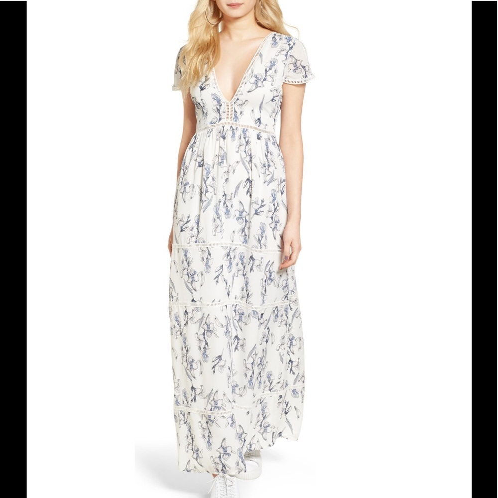 LUCCA COUTURE lucca lattice inset floral maxi